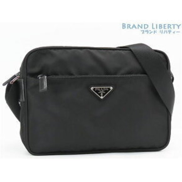 Prada VELA SPORT Triangle Crossbody Pochette Nero Black Nylon Leather - Picture 1 of 9